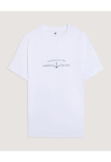 Camiseta  Para Hombre Manga Corta Cuello Redondo Color Blanco Marca Ostu #60091897