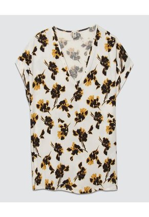 Blusa Para Mujer Manga Corta Color Crema Marca Ostu #40120894