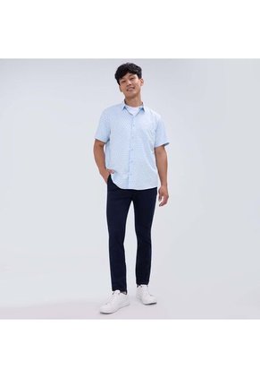 Camisa Para Hombre Manga Corta Con Bolsillo Color Azul Marca Ostu #60010750