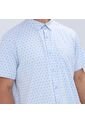 Camisa Para Hombre Manga Corta Con Bolsillo Color Azul  Marca Ostu #60010750 de Ostu