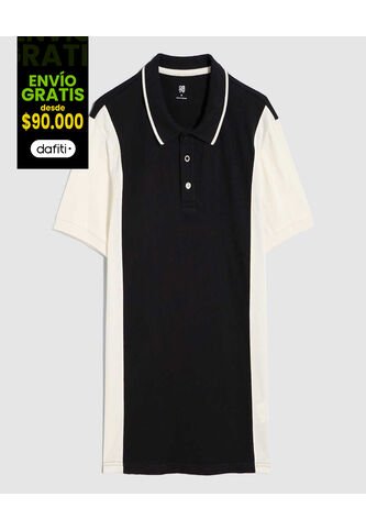 Polo Para Hombre Cuello Tejido Sin Bolsillo Color Negro Marca Ostu #60110705 Ostu