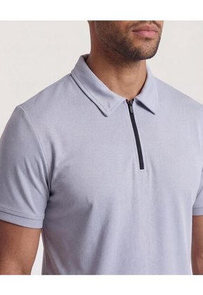 Polo  Para Hombre Cuello Maquina Sin Bolsillo Color Gris Marca Ostu #60110829