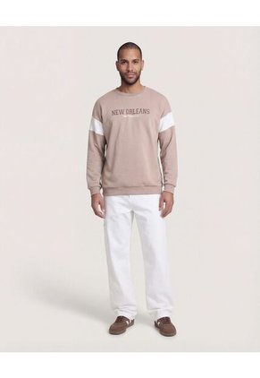 Buzo  Para Hombre Cuello Redondo Color Beige Marca Ostu #60060600