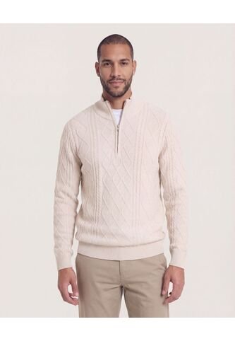 Saco  Para Hombre Cuello Alto O Cuello Tortuga Color Beige Marca Ostu #60330049 Ostu