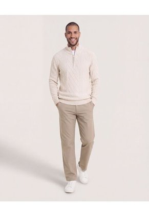 Saco Para Hombre Cuello Alto O Cuello Tortuga Color Beige Marca Ostu #60330049