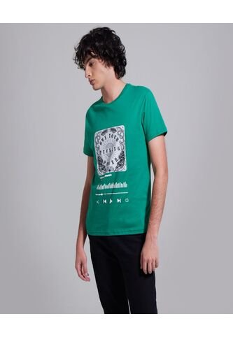 Camiseta Para Hombre Manga Corta Color Verde  Marca Ostu #60090841 Ostu
