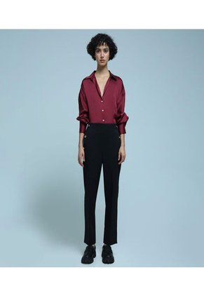 Camisa Para Mujer Ostu Color Vino Material Poliéster 100%