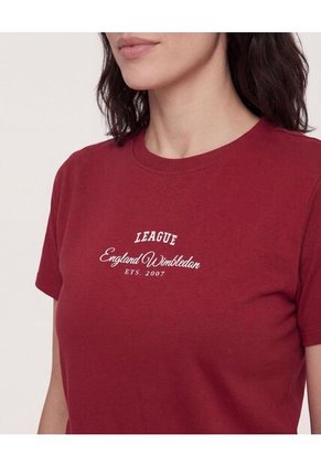 Camiseta  Para Mujer Manga Corta Cuello Redondo Color Vino Marca Ostu #40092728