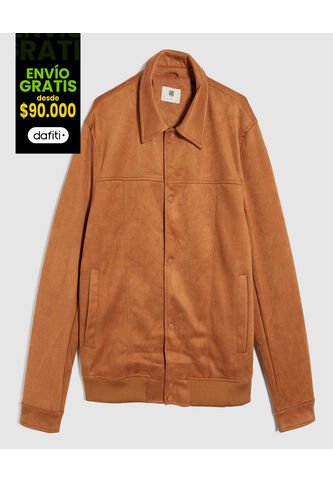 Chaqueta Para Hombre Bomber Color Café  Marca Ostu #60080160 Ostu