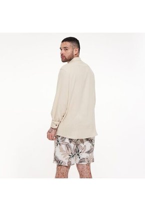 Camisa Para Hombre Manga Larga Sin Bolsillo Color Beige Marca Ostu #60010532