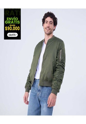 Chaqueta Para Hombre Bomber Color Verde  Marca Ostu #60080143 Ostu
