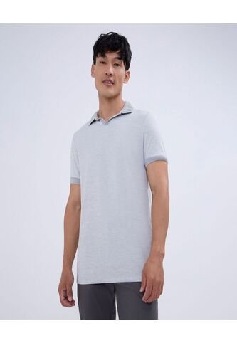 Polo Para Hombre Cuello Tejido Sin Bolsillo Color Gris  Marca Ostu #60110691 Ostu