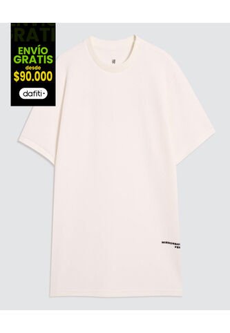Camiseta Para Hombre Manga Corta Color Crema Marca Ostu #60091518 Ostu