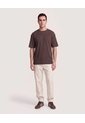 Camiseta Oversize Texturizada  Para Hombre Café Ostu de Ostu