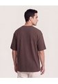 Camiseta Oversize Texturizada  Para Hombre Café Ostu de Ostu
