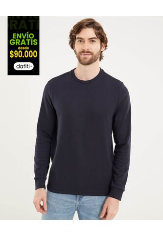 Buzo Para Hombre Cuello Redondo Color Azul  Marca Ostu #60060504 Ostu