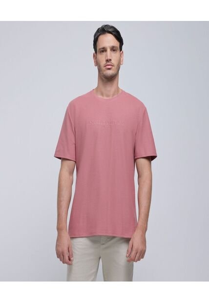 Camiseta Para Hombre Manga Corta Color Terracota Marca Ostu #60091343