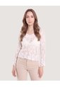 Camiseta Blonda Romantic  Para Mujer Hueso Ostu de Ostu