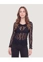 Camiseta Blonda Romantic  Para Mujer Negro Ostu de Ostu