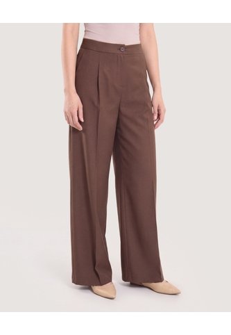 Pantalón Wide Leg Sastre  Para Mujer Café Ostu Ostu