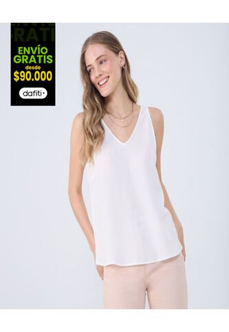 Blusa Para Mujer Manga Sisa Color Blanco Marca Ostu #40121112 Ostu