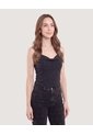 Top Lurex Drapeado  Para Mujer Negro Ostu de Ostu