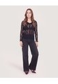 Camiseta Blonda Romantic  Para Mujer Negro Ostu de Ostu