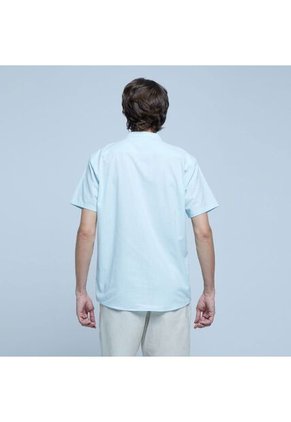 Camisa Para Hombre Manga Corta Con Bolsillo Color Azul  Marca Ostu #60010615