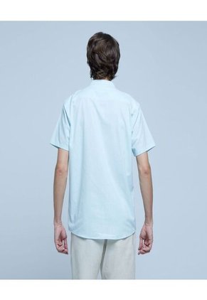 Camisa Para Hombre Manga Corta Con Bolsillo Color Azul  Marca Ostu #60010615