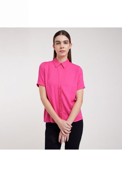 Blusa Para Mujer Manga Corta Color Rosado  Marca Ostu #40120721