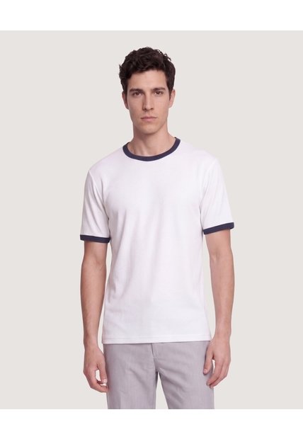 Camiseta Retro Contrast  Para Hombre Crema Ostu