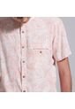 Camisa Para Hombre Manga Corta Con Bolsillo Cuello Neru Color Rosado  Marca Ostu #60010541 de Ostu
