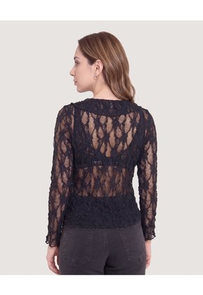 Camiseta Blonda Romantic Para Mujer Negro Ostu