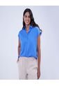 Camisa Para Mujer Manga Corta Color Azul Marca Ostu #40010238 de Ostu