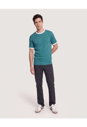 Camiseta Retro Contrast Para Hombre Verde Ostu