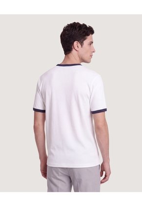 Camiseta Retro Contrast  Para Hombre Crema Ostu