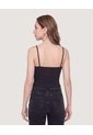 Top Lurex Drapeado  Para Mujer Negro Ostu de Ostu