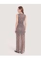 Vestido Mesh Animal Print  Para Mujer Beige Ostu de Ostu