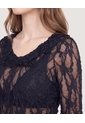 Camiseta Blonda Romantic  Para Mujer Negro Ostu de Ostu