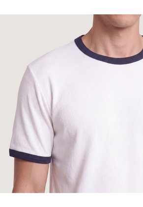 Camiseta Retro Contrast  Para Hombre Crema Ostu
