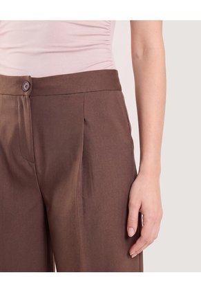 Pantalón Wide Leg Sastre  Para Mujer Café Ostu