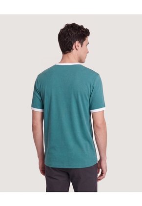 Camiseta Retro Contrast Para Hombre Verde Ostu