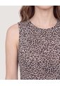 Vestido Mesh Animal Print  Para Mujer Beige Ostu de Ostu