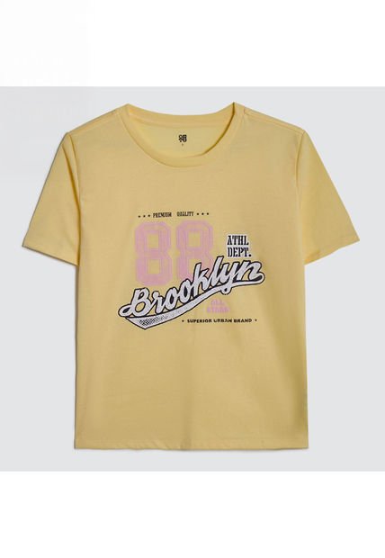Camiseta Para Mujer Manga Corta Color Amarillo  Marca Ostu #40092053
