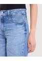 Jean Straight Brillos Denim  Para Mujer Azul Ostu de Ostu