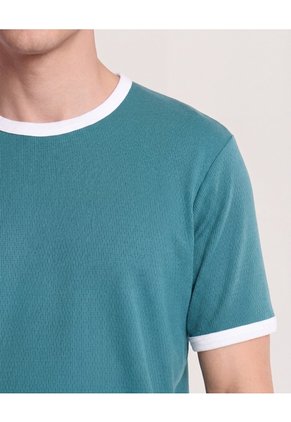 Camiseta Retro Contrast Para Hombre Verde Ostu