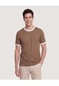 Camiseta Retro Contrast  Para Hombre Café Ostu de Ostu