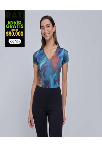 Body Para Mujer Manga Corta Color Azul  Marca Ostu #40200133 Ostu