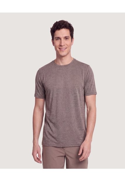 Camiseta Active Jaspe  Para Hombre Café Ostu