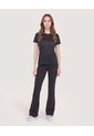 Camiseta Active Textura  Para Mujer Negro Ostu de Ostu